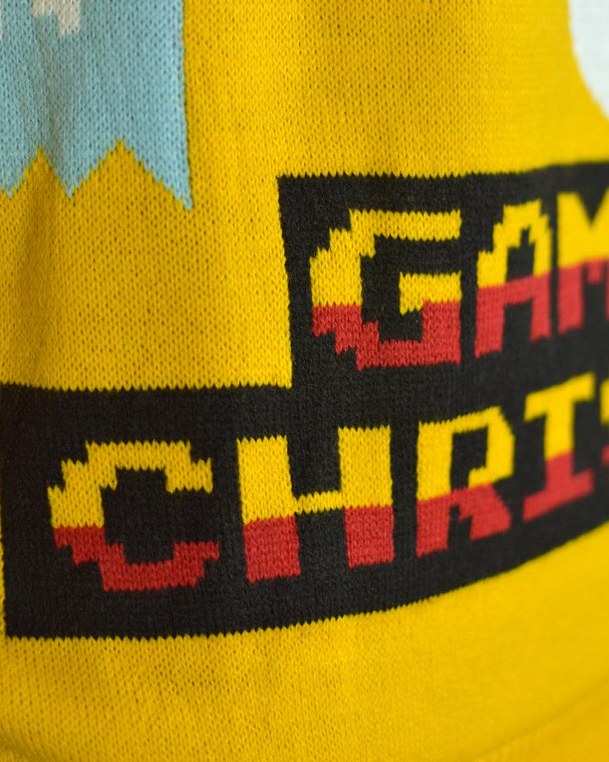 LED light-up Boys and Girls Ugly Christmas Sweater Santa Gamer Detail 1