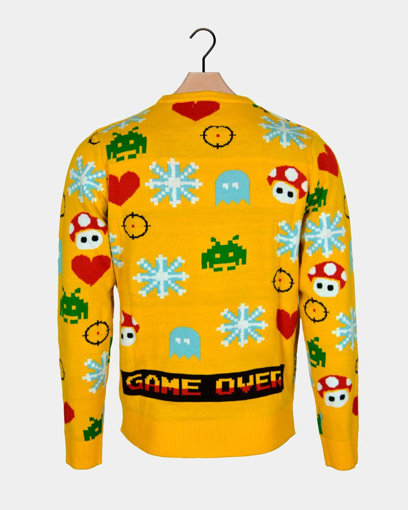 LED light-up Boys and Girls Ugly Christmas Sweater Santa Gamer Back