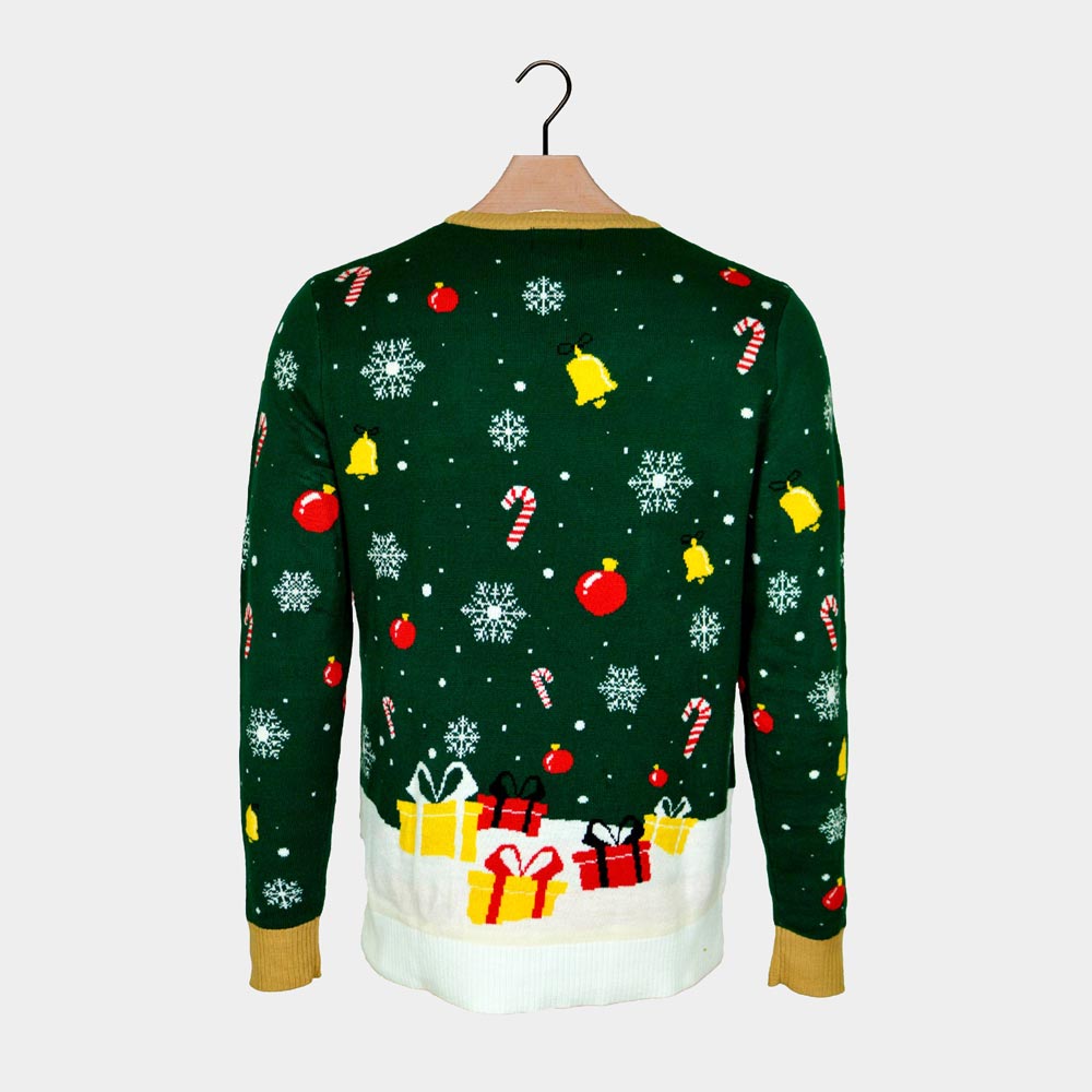 LED light-up Family Ugly Christmas Sweater Santa Claus in a mess Back