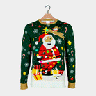 LED light-up Family Ugly Christmas Sweater Santa Claus in a mess