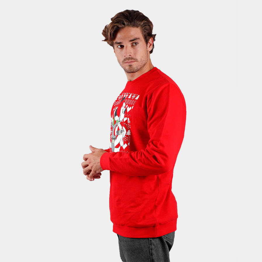 Mens Ugly Christmas Sweatshirt Mickey Back
