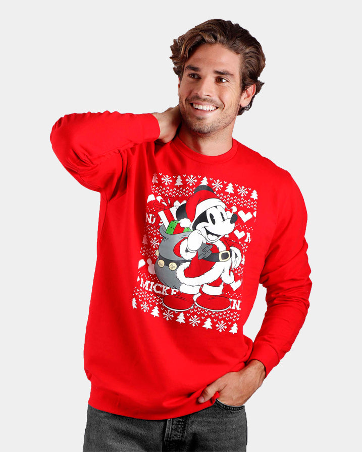 Mens Ugly Christmas Sweatshirt Mickey