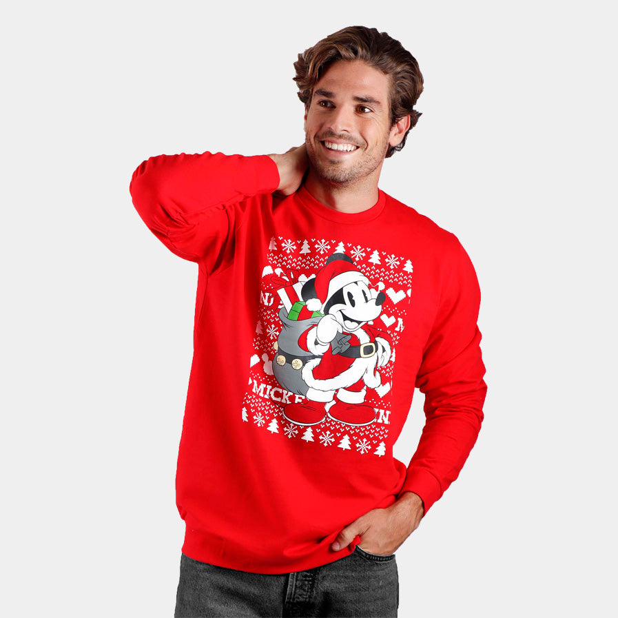 Mens Ugly Christmas Sweatshirt Mickey