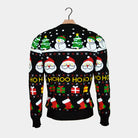 Organic Cotton Boys and Girls Ugly Christmas Sweater with Santa, Gifts and Snowmens back