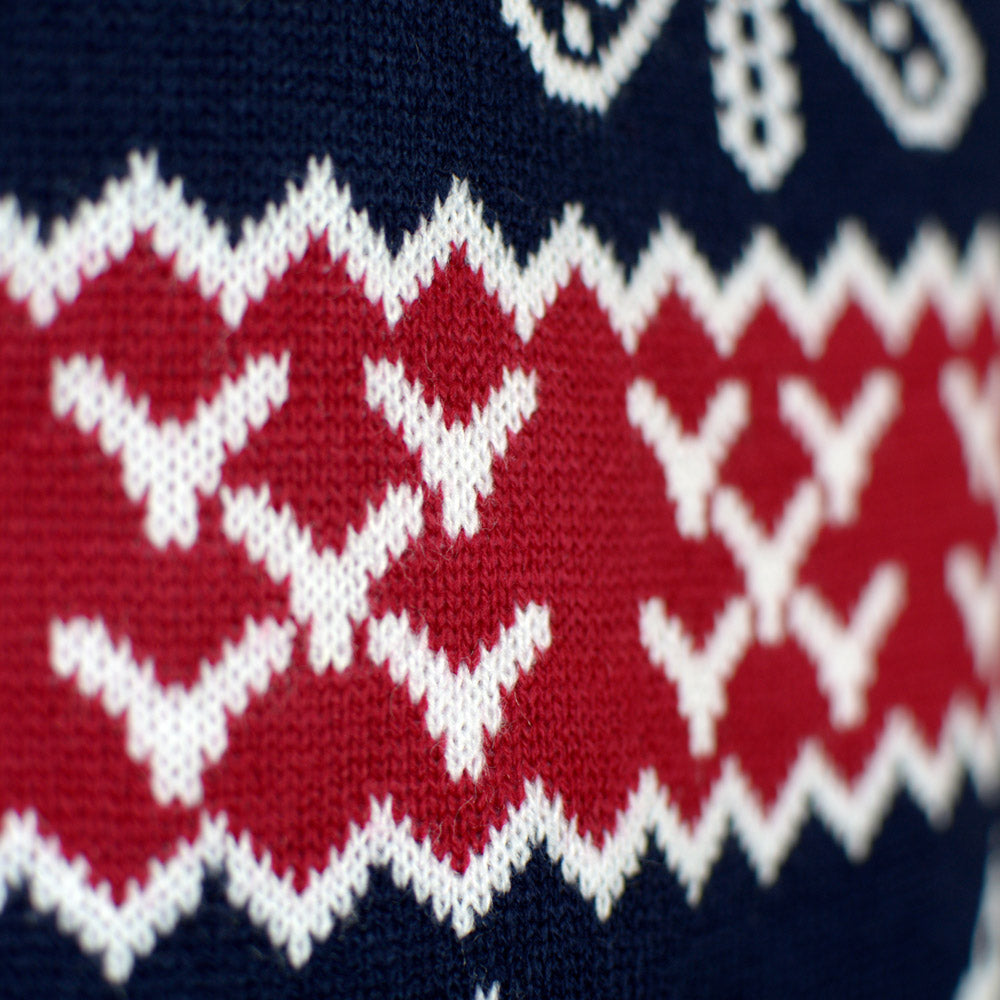 Red and Blue Strips Boys and Girls Ugly Christmas Sweater detail 2