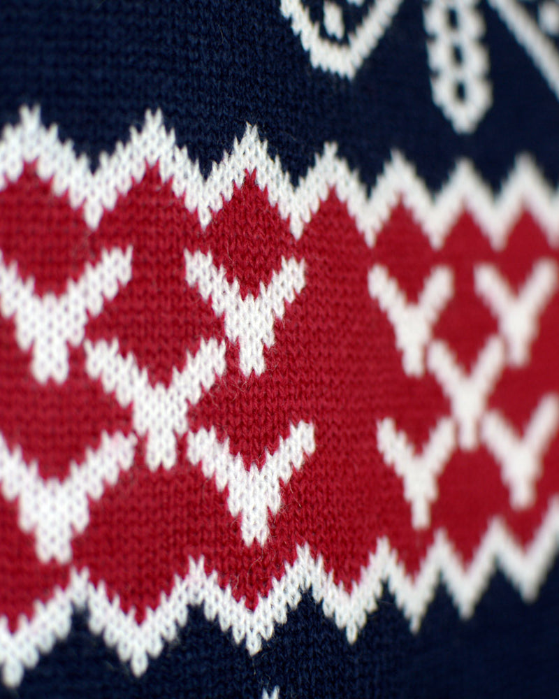 Red and Blue Strips Family Ugly Christmas Sweater detail 2
