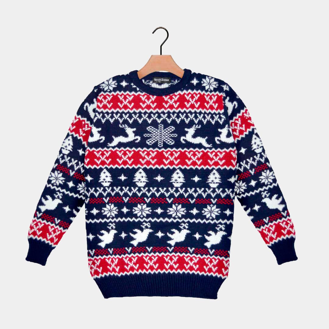 Red and Blue Strips Ugly Christmas Sweater 2021