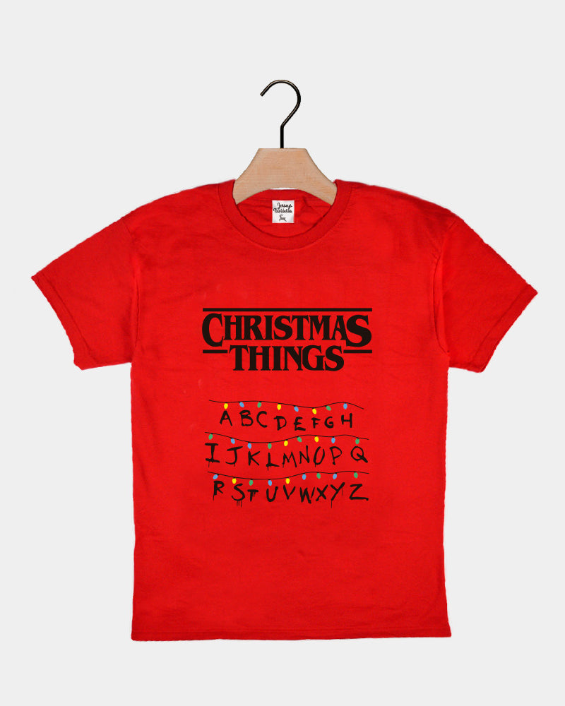 Red Boys and Girls Ugly Christmas T-Shirt Christmas Things