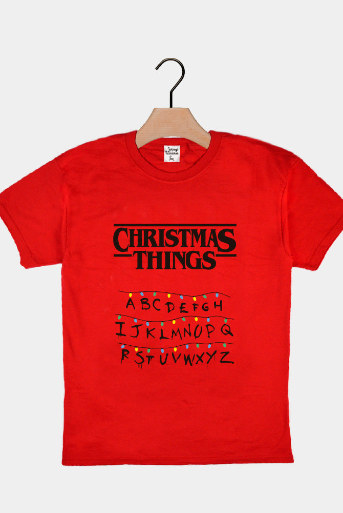 Red Boys and Girls Ugly Christmas T-Shirt Christmas Things