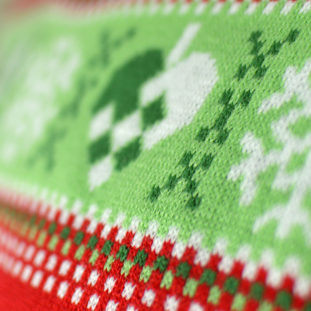 Red LED light-up Family Ugly Christmas Sweater with Christmas Tree detail 2