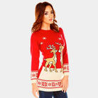 Red Womens Ugly Christmas Dress with Baby Reindeers