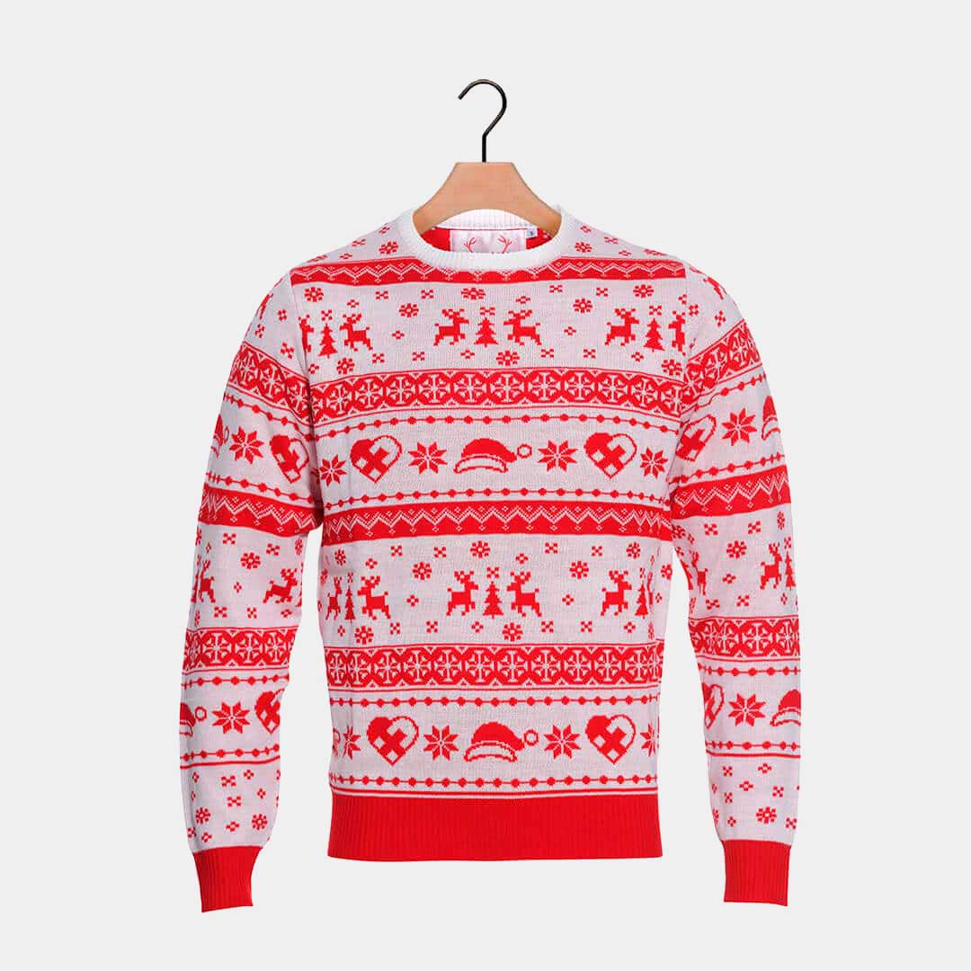 Red and White Strips Ugly Christmas Sweater