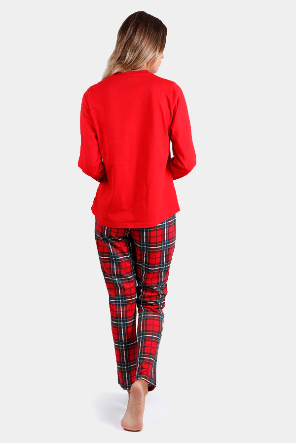 Red Womens Ugly Christmas Pyjama Smile Back