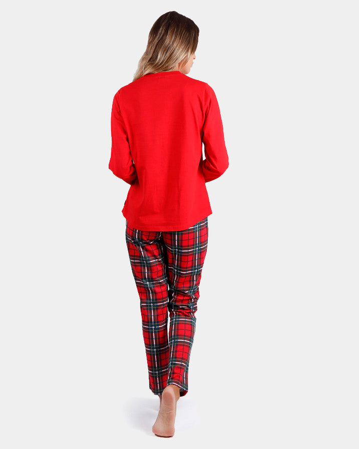 Red Womens Ugly Christmas Pyjama Smile Back