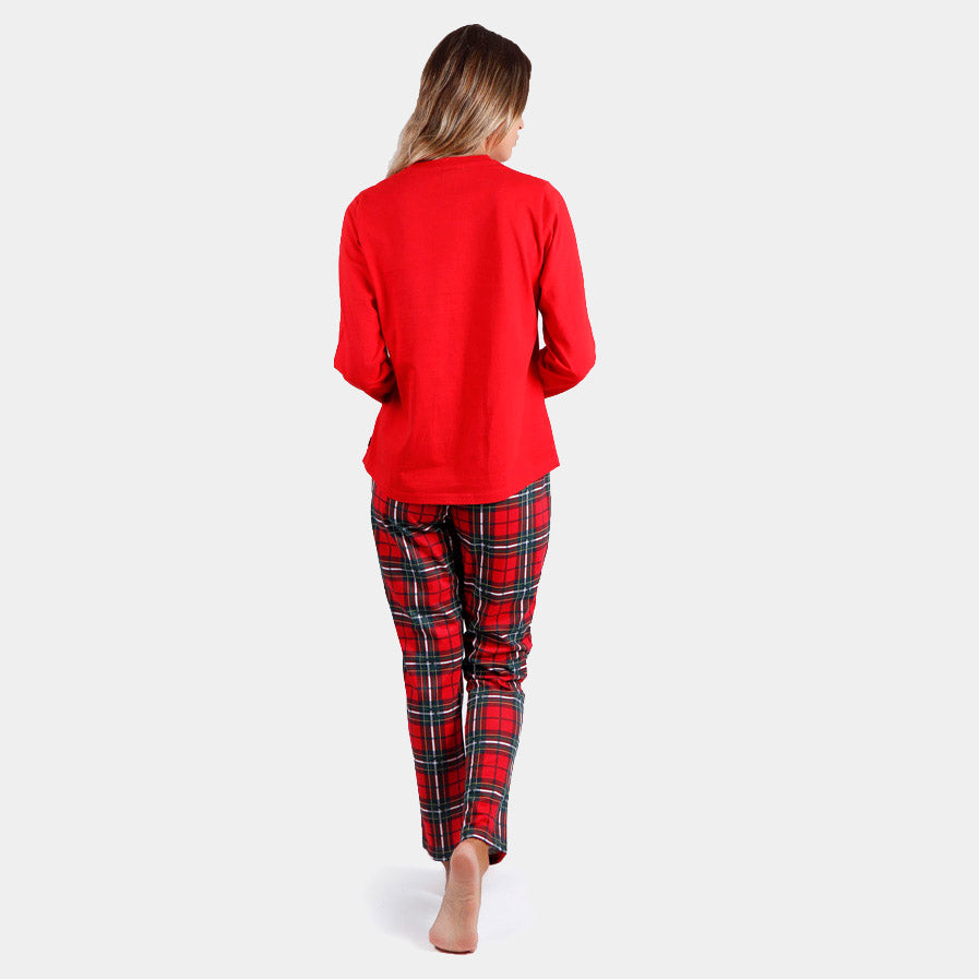 Red Womens Ugly Christmas Pyjama Smile Back