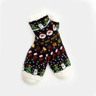 Rubber Sole Ugly Christmas Socks with Santa, Gifts and Snowmens