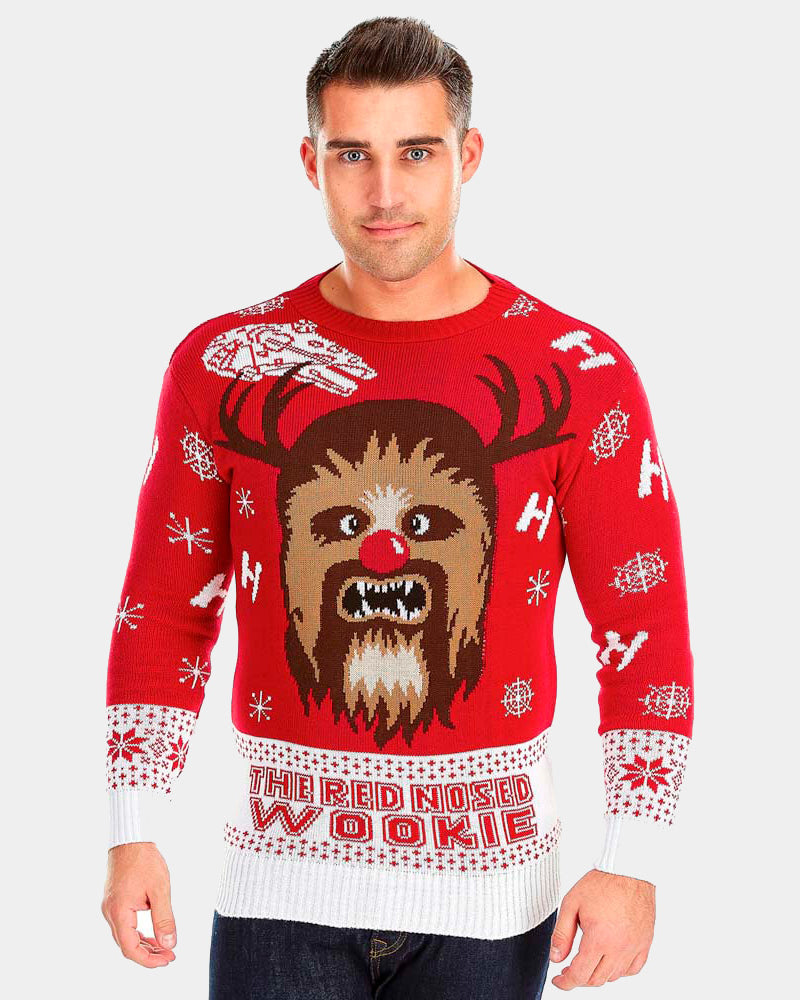 Mens Star Wars Chewbacca Ugly Christmas Sweater