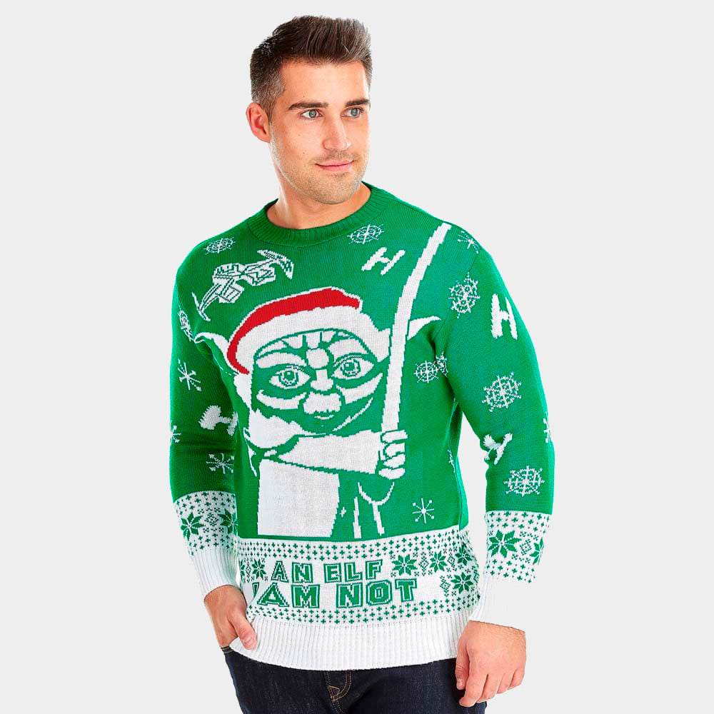 MEns Star Wars Yoda Ugly Christmas Sweater