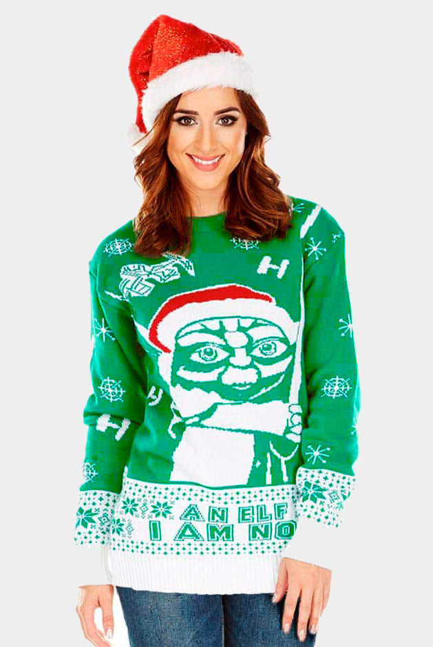 Womens Star Wars Yoda Ugly Christmas Sweater