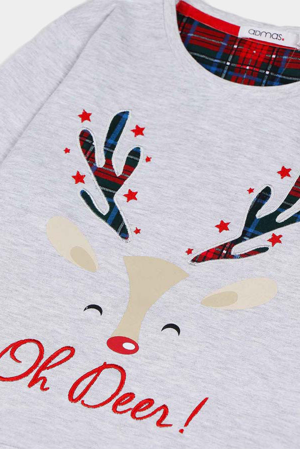 Boys Ugly Christmas Pyjama Oh Deer Detail