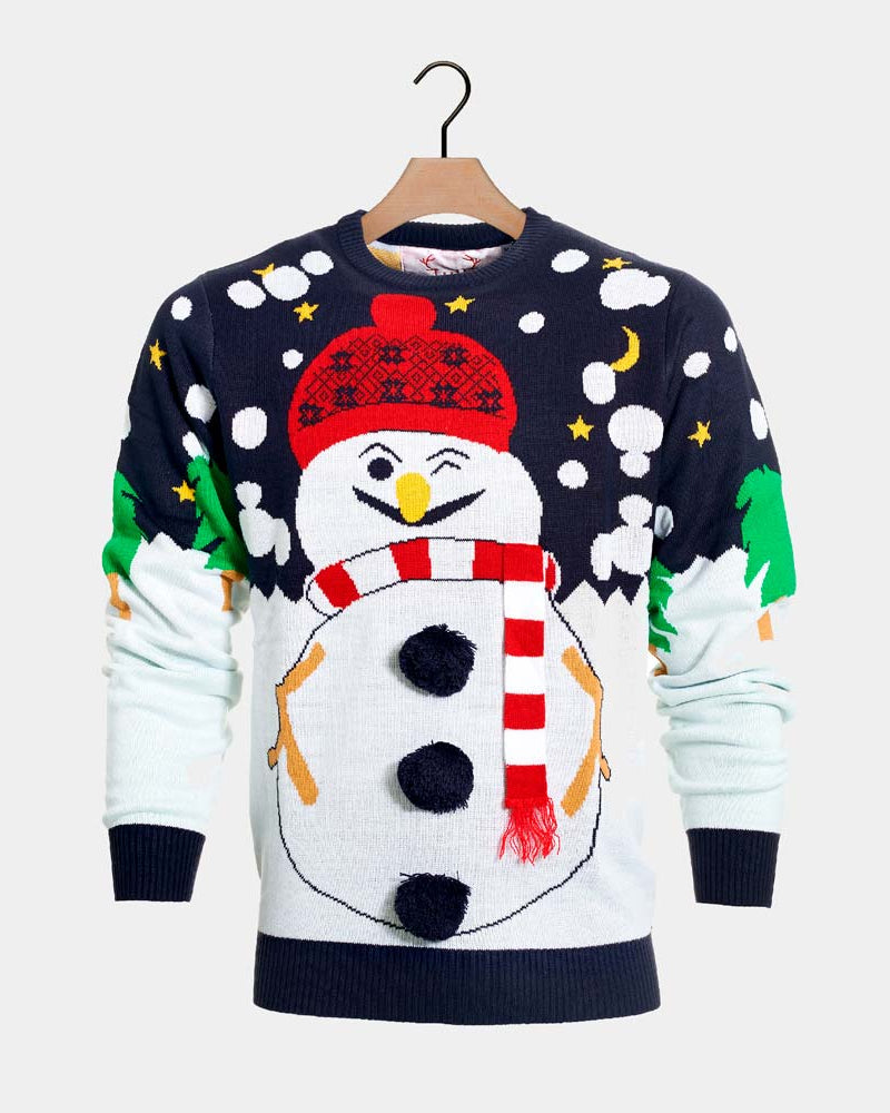 Ugly Christmas Sweater with 3D Snowman