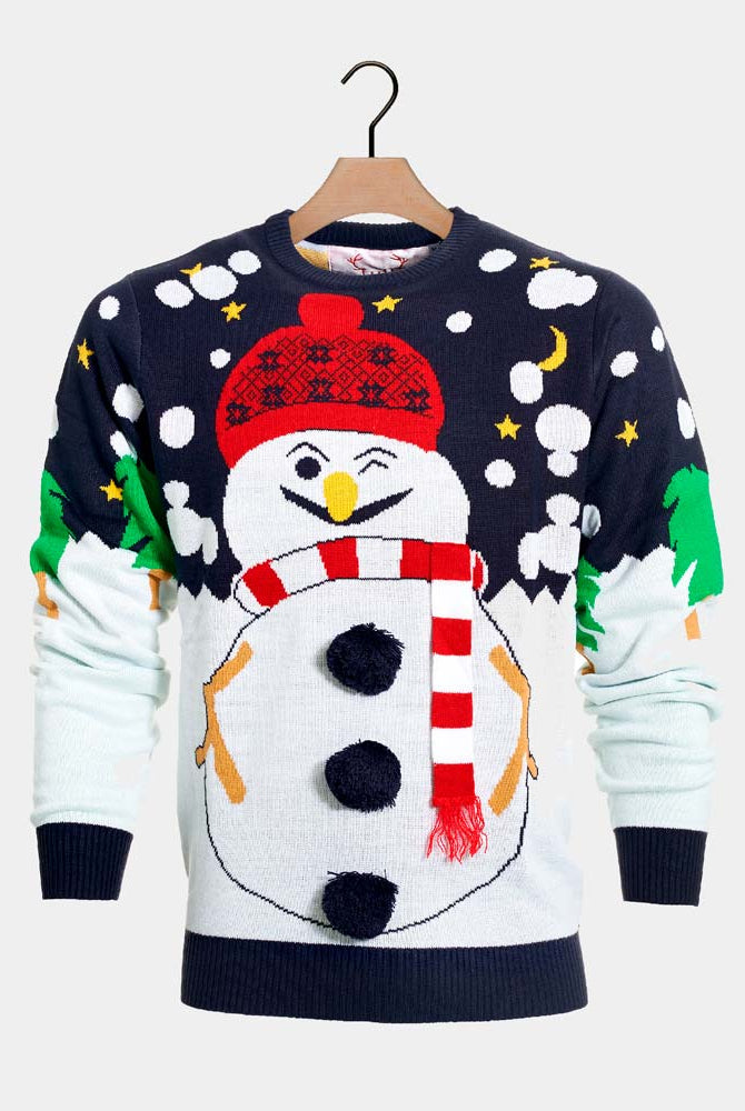 Ugly Christmas Sweater with 3D Snowman