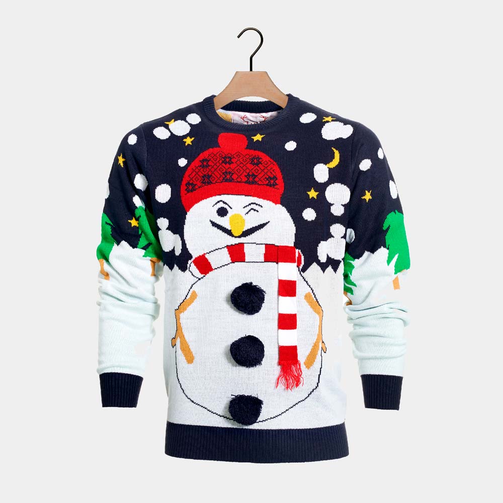 Ugly Christmas Sweater with 3D Snowman
