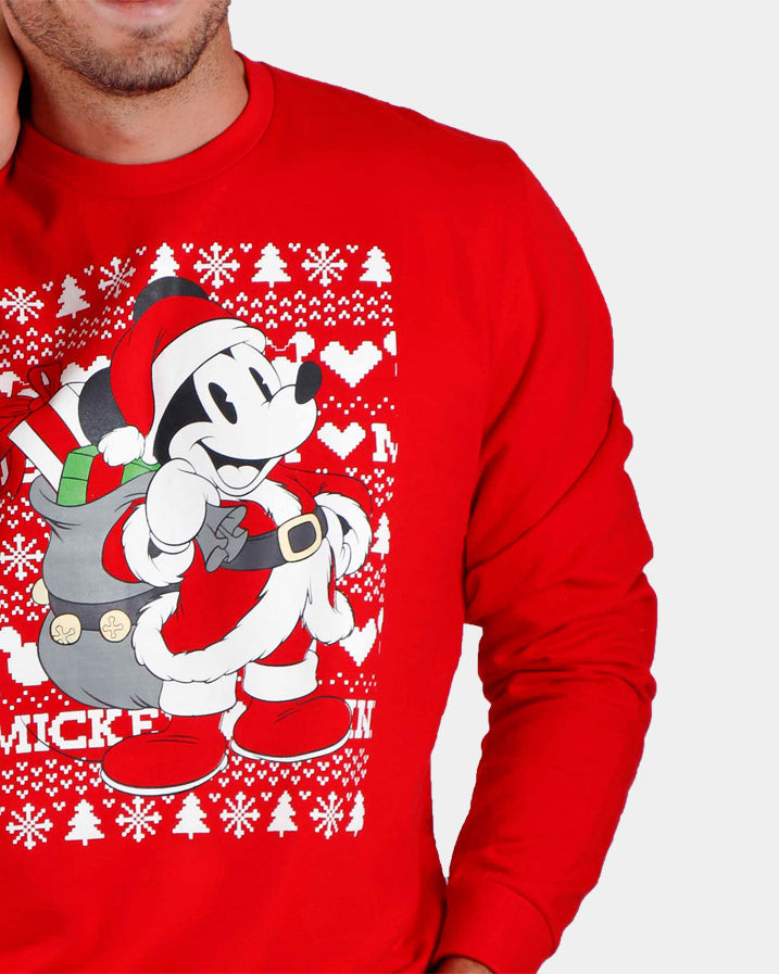 Mens Ugly Christmas Sweatshirt Mickey Detail