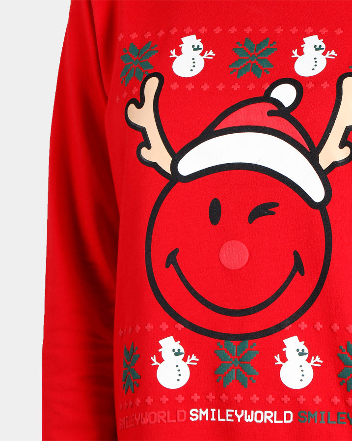 Womens Ugly Christmas Sweatshirt Smile Detail