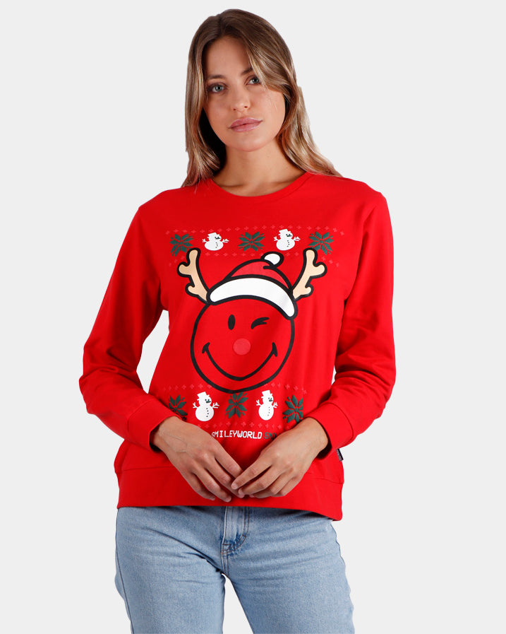 Womens Ugly Christmas Sweatshirt Smile