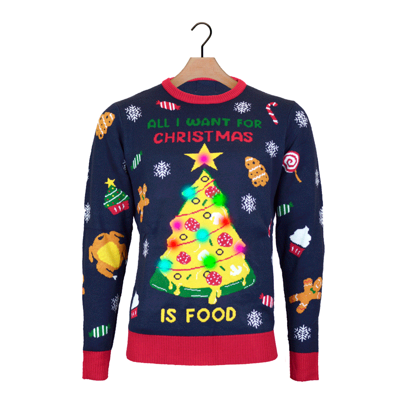 Christmas Food LED light-up Ugly Christmas Sweater