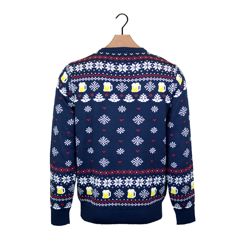 Ugly Christmas Sweater with Beer Pocket 3D back