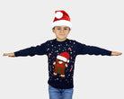 Gingerbread Blue Boys Ugly Christmas Sweater