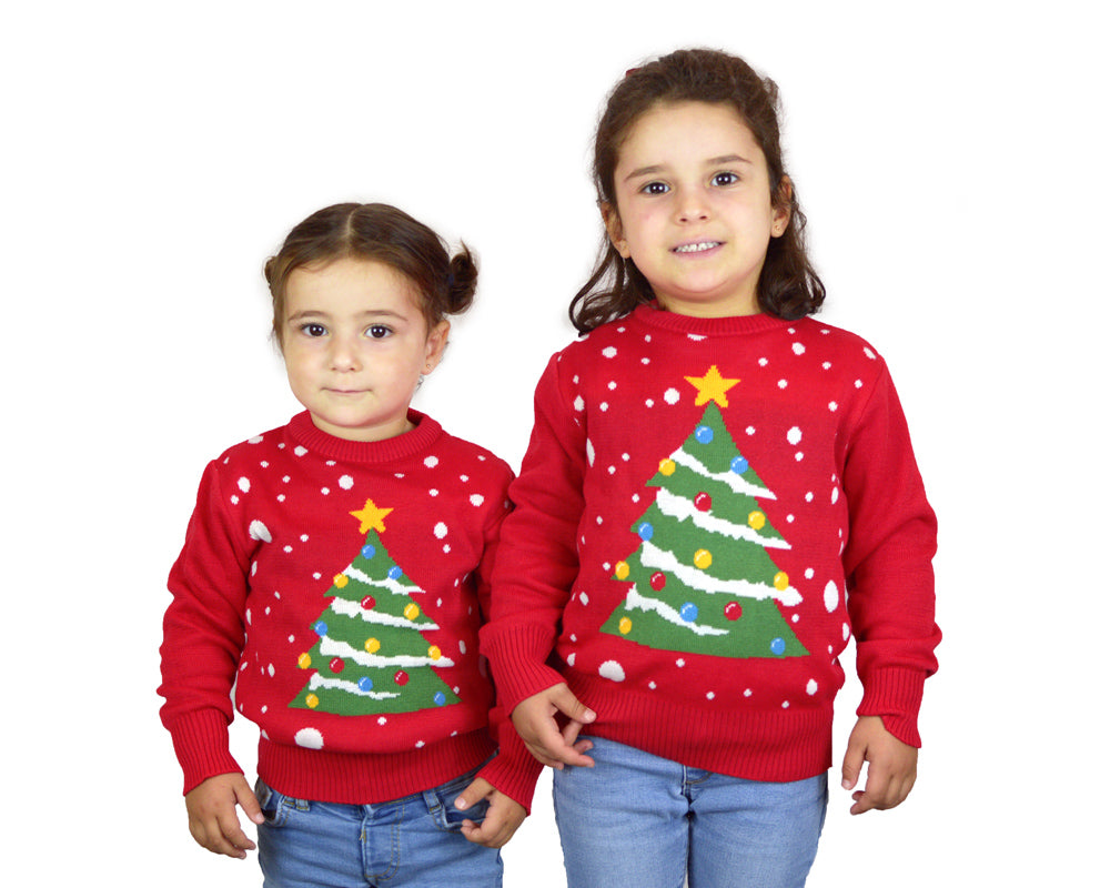 Christmas Tree Red Girls Ugly Christmas Sweater