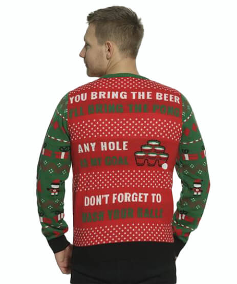 Ugly Christmas Sweater Beer Pong + Beer Opener Back