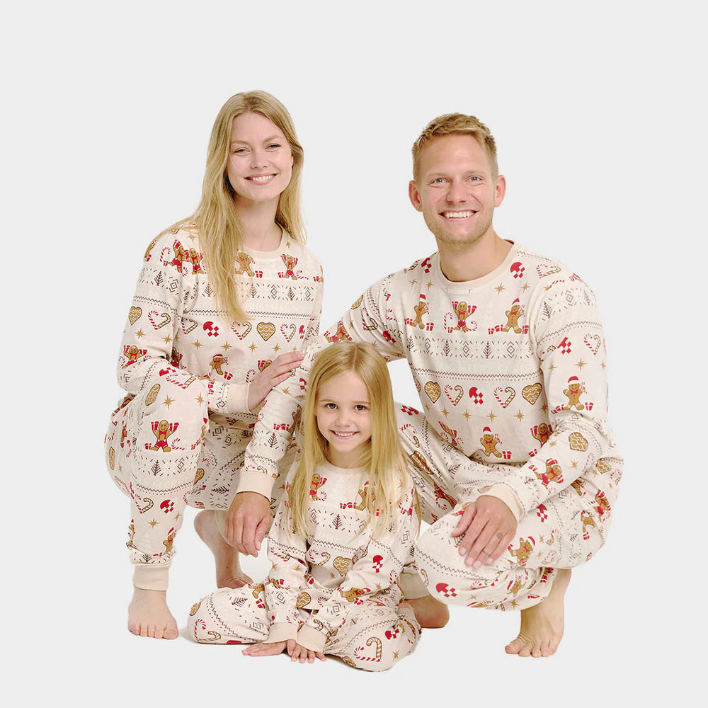 Beige Ugly Christmas Pyjama for Children Gingercookies Family