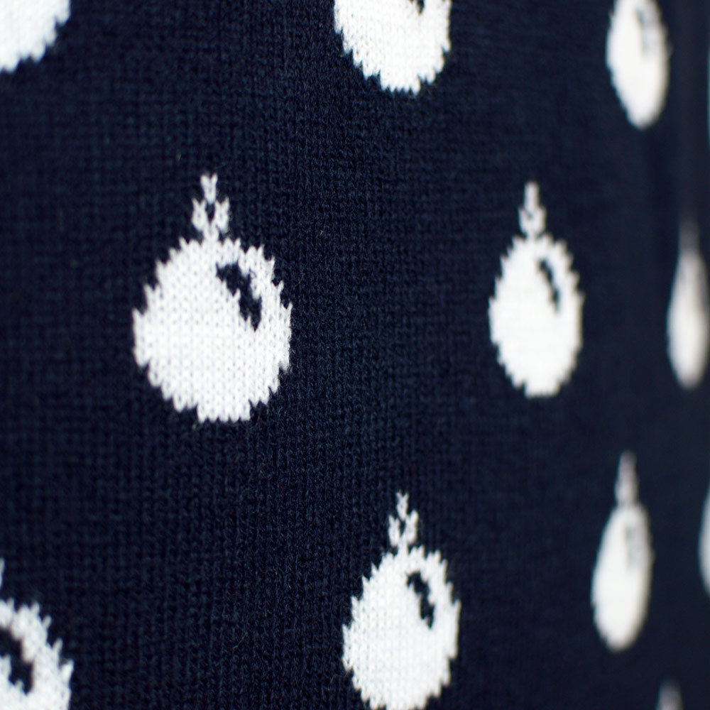 Blue detail Children Ugly Christmas Sweater with Reindeers and Snow