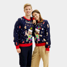 Blue LED light-up Mens Womens Ugly Christmas Sweater Ginger Cookie