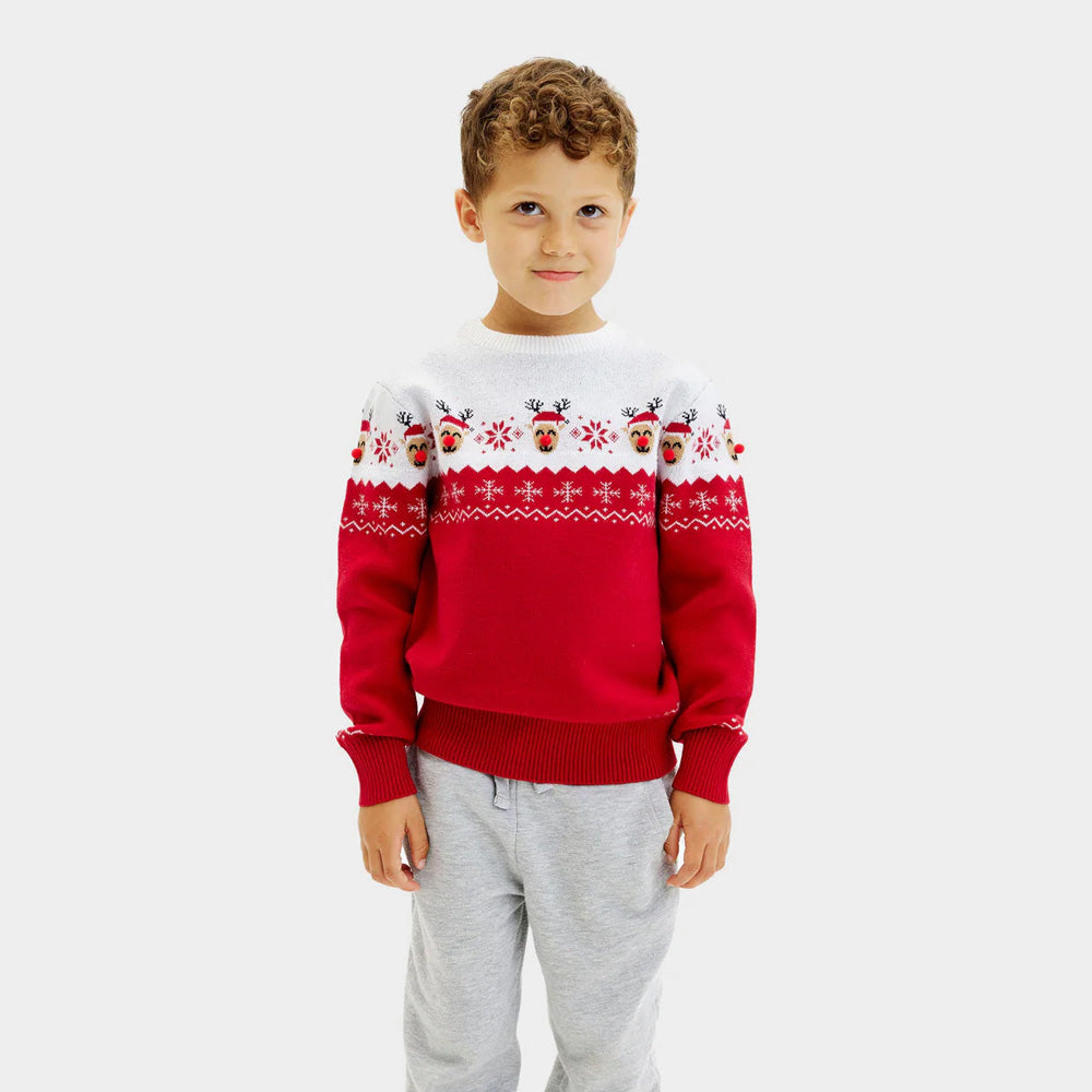boys Ugly Christmas Sweater Adorable Reindeer
