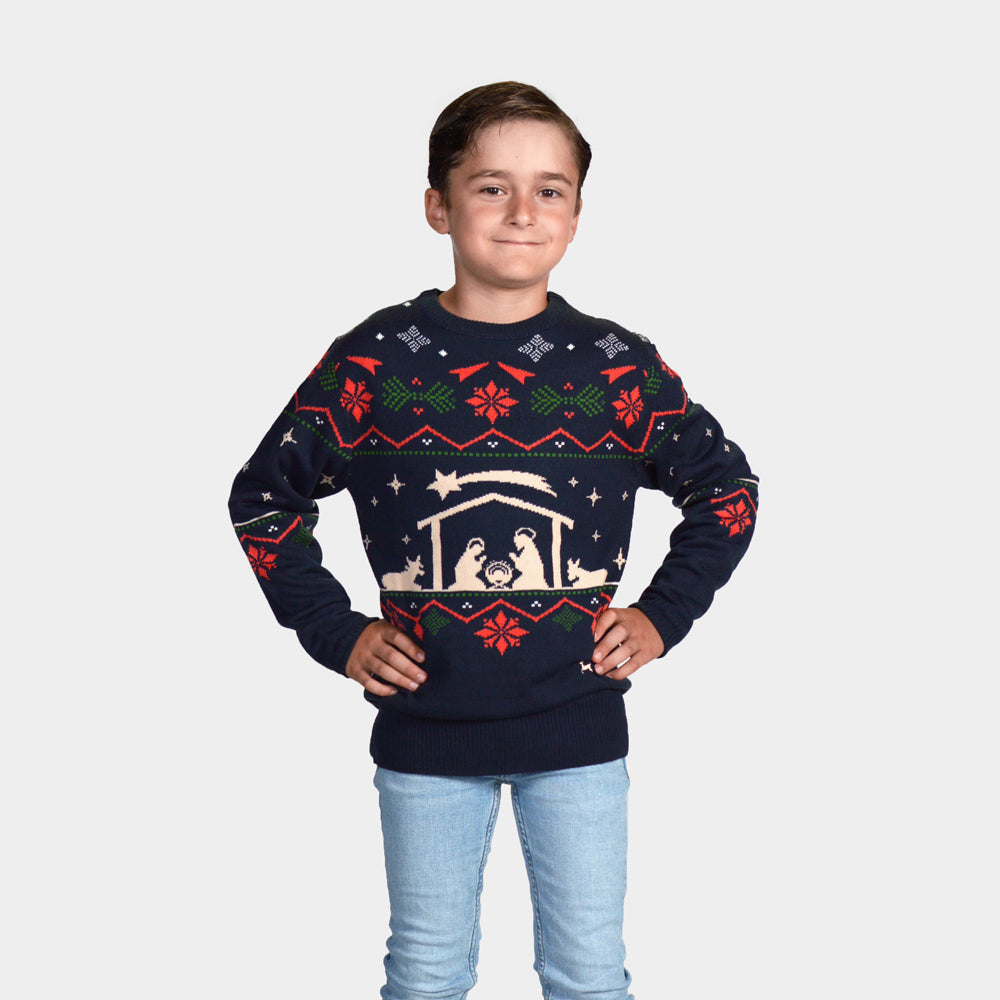 Boys Ugly Christmas Sweater Nativity
