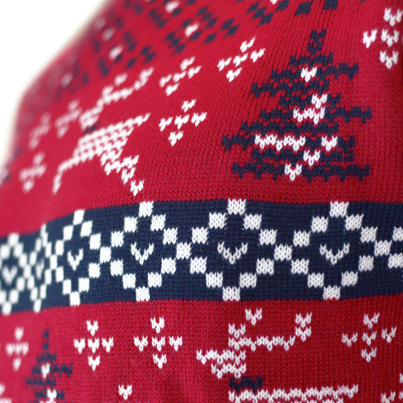 Canada Red Boys and Girls Ugly Christmas Sweater detail