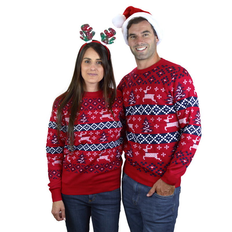 Canada Red Ugly Christmas Sweater couple