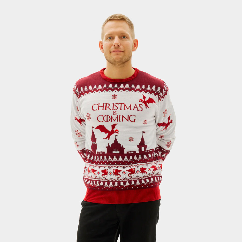 "Christmas is Coming" Couple's Ugly Christmas Sweater mens