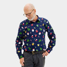 Blue Ugly Mens Christmas Shirt with Christmas patterns