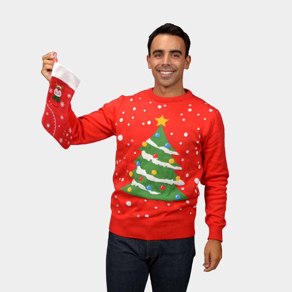 Christmas Tree Men's Red Ugly Christmas Sweater