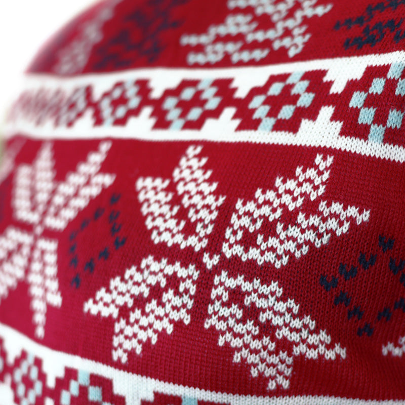 Classic Red Ugly Christmas Sweater with Polar Stars Detail