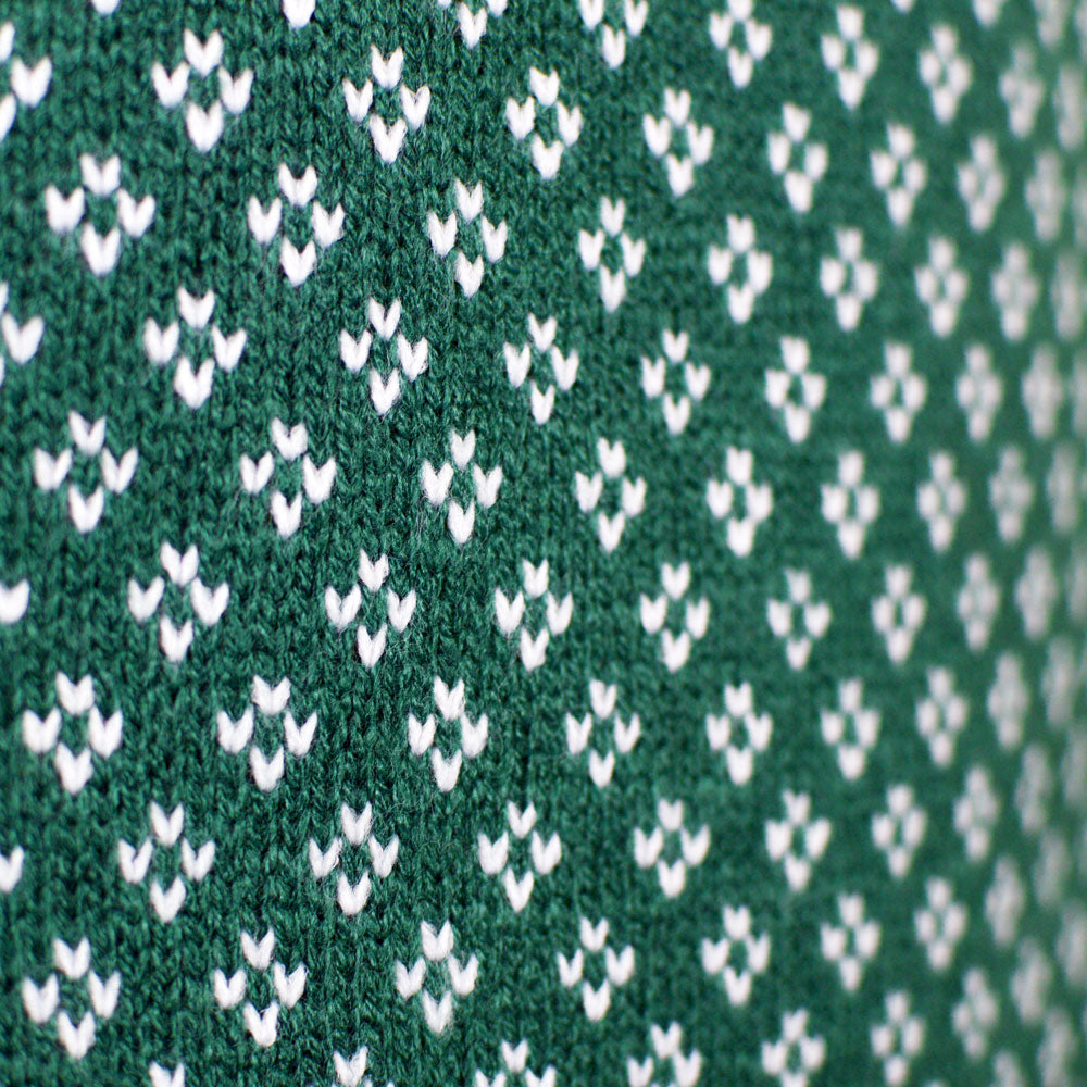 Classy Green and White Elegant Men's Ugly Christmas Sweater detail