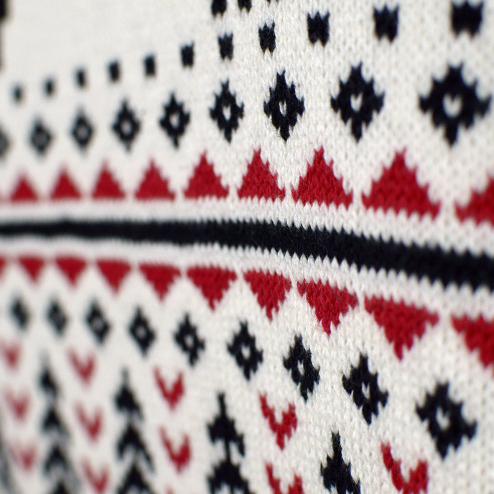 Classy Turtleneck Beige Organic Cotton Couples Ugly Christmas Sweater detail
