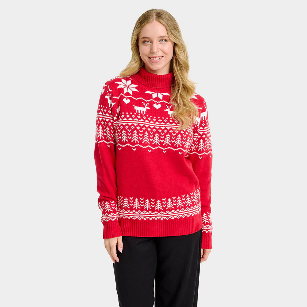 Classy Turtleneck Organic Cotton Couples Ugly Christmas Sweater Greenlandish Women

