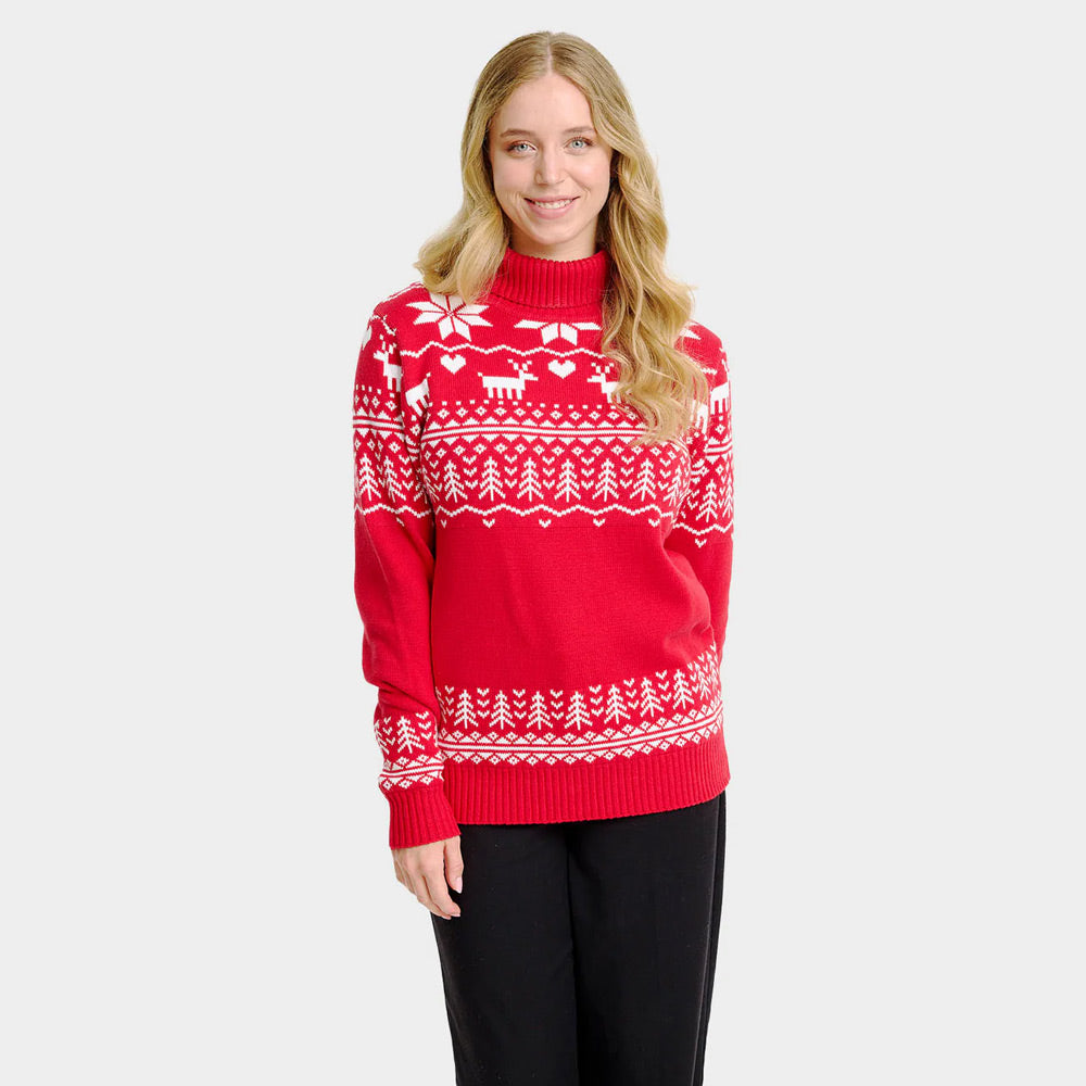 Classy Turtleneck Organic Cotton Couples Ugly Christmas Sweater Women Greenlandish
